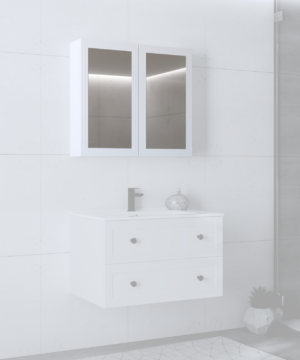 TORETO SZAFKA LUSTRZANA 70X80/2D (MDF RAMIAK) BIAŁY